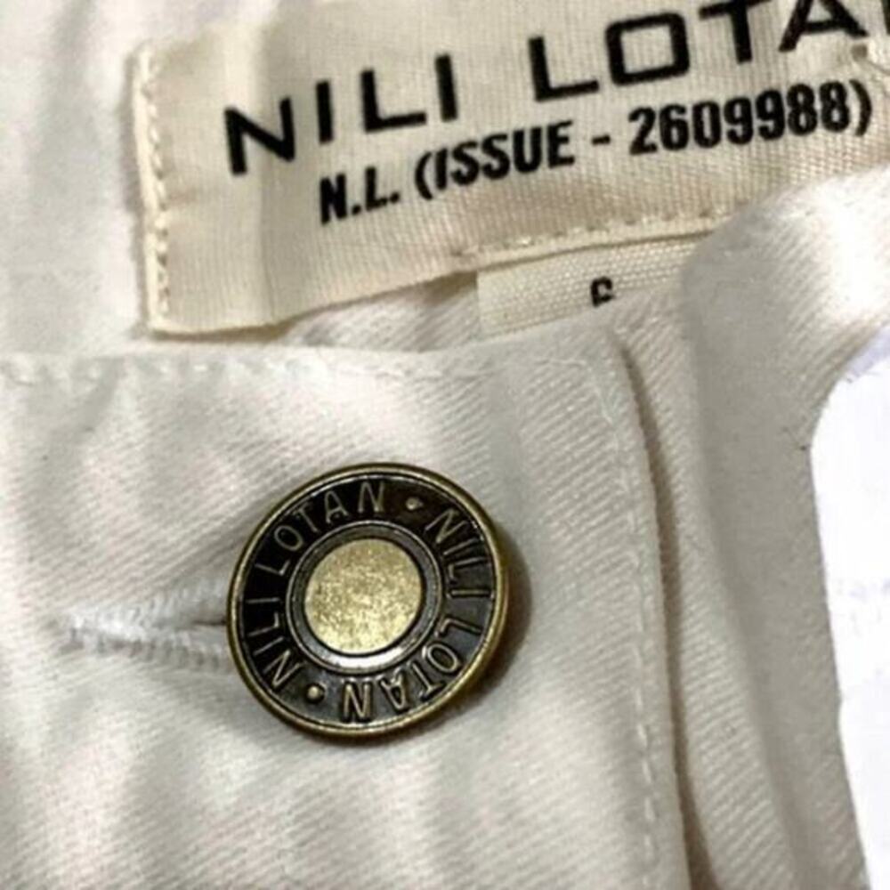 Nili Lotan NWT Oakland Wide-Leg Stretch Twill Pant in Eggshell Women's Size 6 - Picture 9 of 10